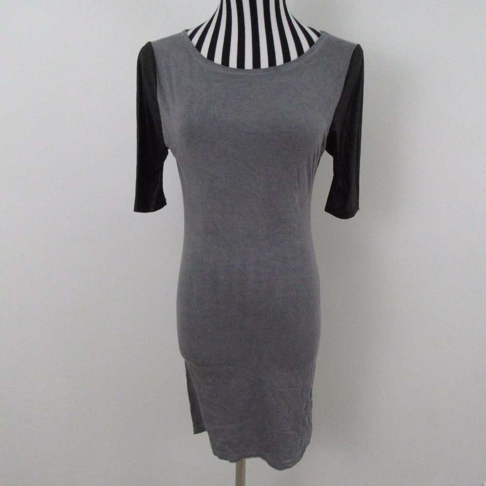 Grey Black Short Sleeve Dress Size S